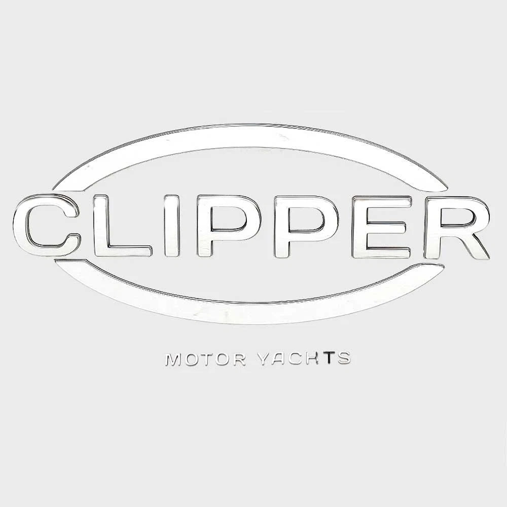 Clipper Motor Yachts Boat Raised Decal U30755-01 - Silver Sticker