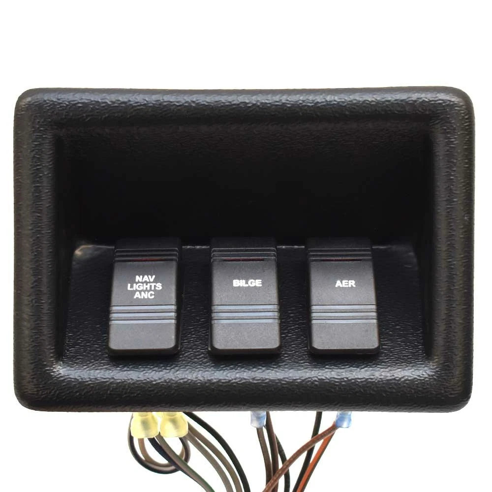 Lowe Boat Rocker Switch Panel Shroud 2412263 - 3-Switch with Fuse Block