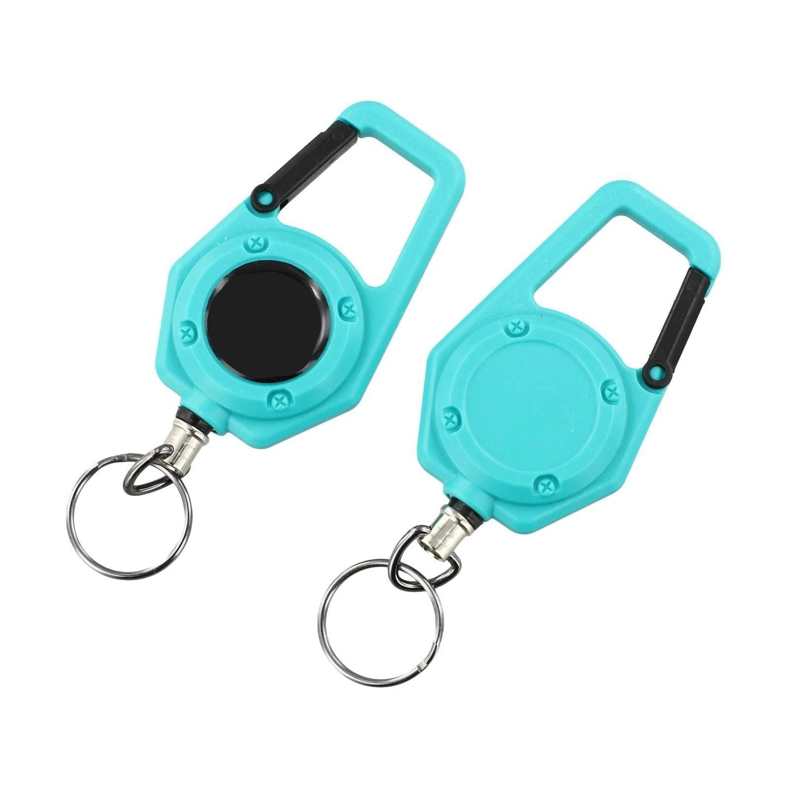2pcs Elastic Pull Rope Keychain with Telescopic Buckle for Outdoor Activities