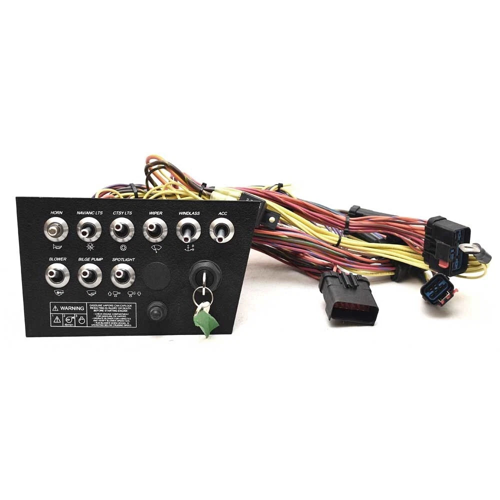 Glastron Boat Ignition Switch Panel 025-5106 - GS 259 Black Aluminum
