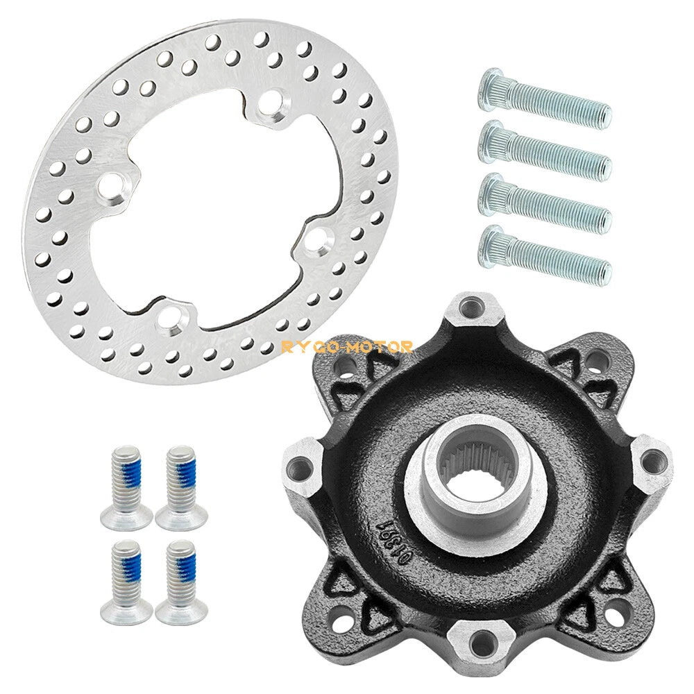Front Wheel Hub & Disc Rotor with Stud Kit for Polaris Ranger 900 800 Crew Diesel