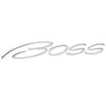 Baja Boat Raised Decal - Boss 13 1/2 X 2 3/4 Inch Silver