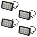 4 Pack: Rectangle LED Flood Work Lamp Fits John Deere Replaces AT208435
