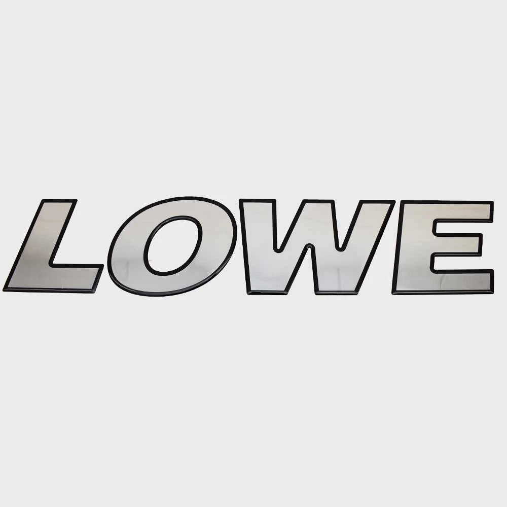 Lowe Boat Raised Decal 2256386 - 20 1/2 X 4 1/4 Inch Black Silver