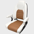Manitou Boat High Back Helm Seat 3039-002583 - White Cognac with Bolster