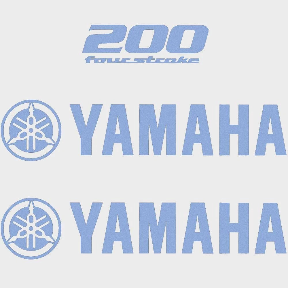 Yamaha Boat Cowling Decals HW2475 - 200 Four Stroke Blue Stickers (kit)