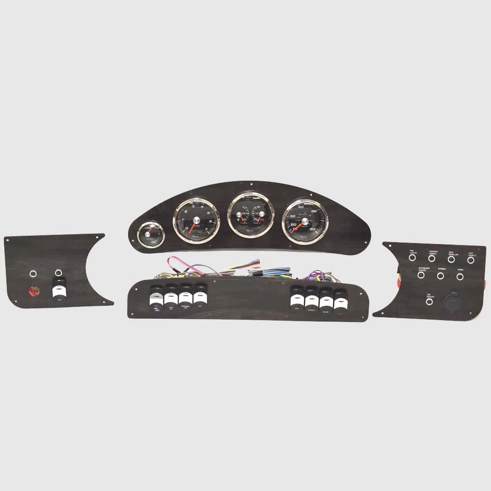 Rinker Boat Dash Panel Kit 2070109 - with Faria Gauges Woodgrain (4PC)
