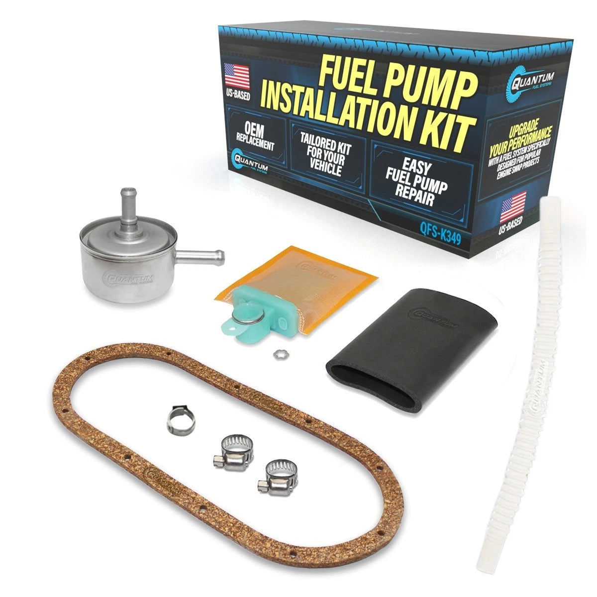 Harley-Davidso N Fuel Pump Kit +fuel Filter +tank Seal +flex Hose QFS