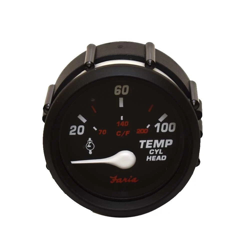 Faria Boat Temperature Gauge GP7163A - Professional Red Black 2 Inch