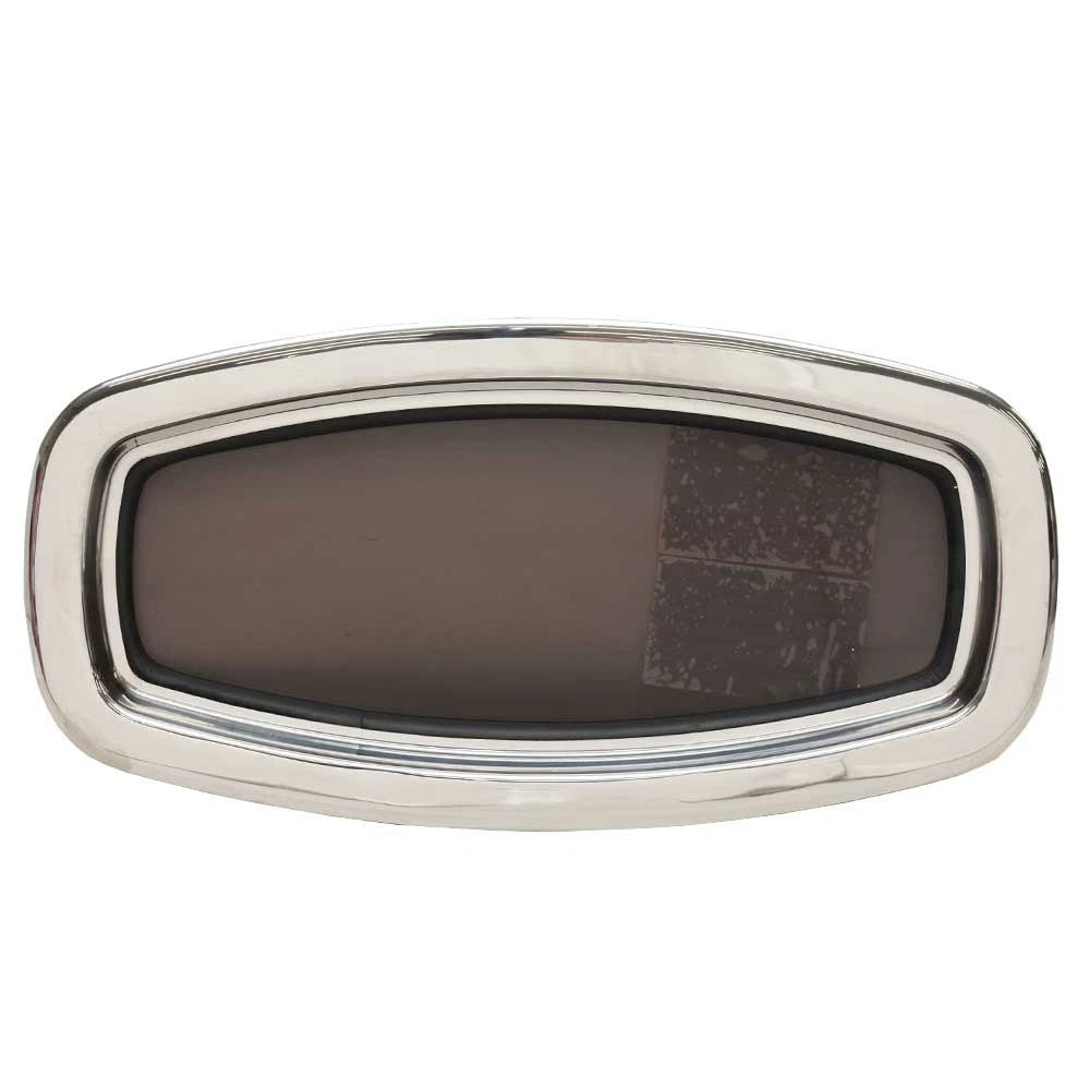 Bomar Boat Fixed Portlight Window S719FIX-6-SS - 18 X 8.5 Inch Smoke