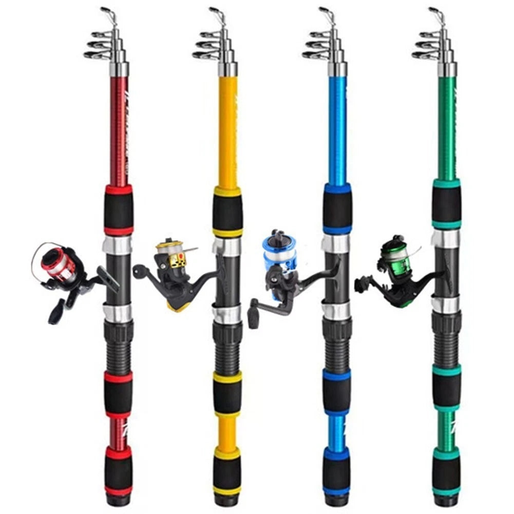 1 8m Lightweight Telescoping Fishing Pole Complete Set with Accessories