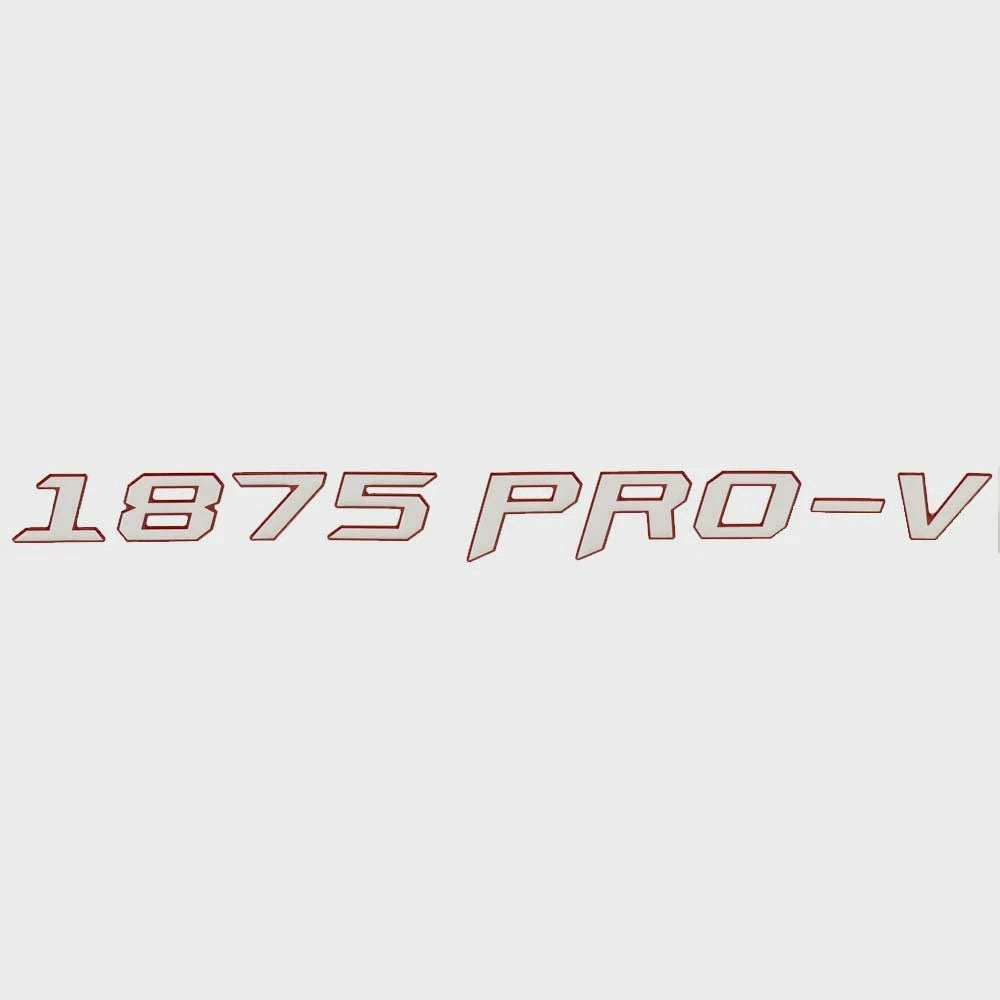 Lund Boat Raised Emblem Decal 2338898 - 1875 Pro-V Silver Red 15 3/4 Inch