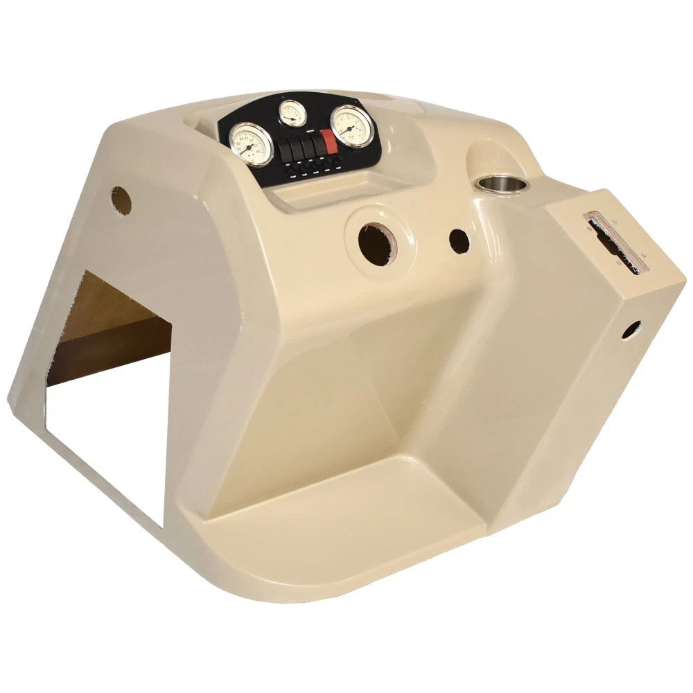 Lowe Boat Steering Console with Gauge Panel 7000PU - Beige Fiberglass