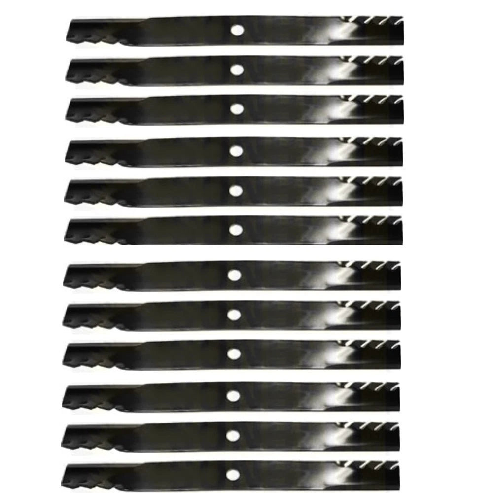 12 Pack: Toothed Mulching Blade Fits John Deere Replaces AM101167