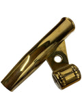 West Marine Gold Stainless Steel Rod Holder, 1 3/8 in OD Pipe Fixed Angled Mount