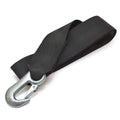 Boat Winch Strap and Snap Hook - 12 Foot X 2 Inch Black