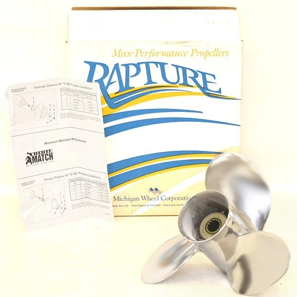 Michigan Wheel Rapture Boat Propeller 013080 - OMC - Johnson RH 11.75 X 11P