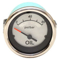 Teleflex Marine Boat Oil Pressure Gauge 69674F - 2 Inch Silver White