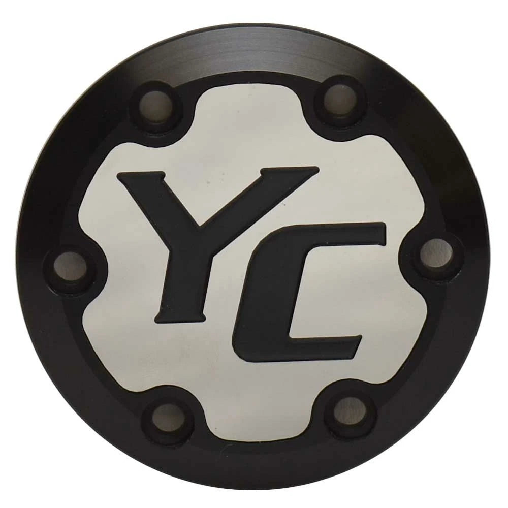 Yar-Craft Boat Steering Wheel Cap - 3 3/4 Inch Aluminum Mirror Black