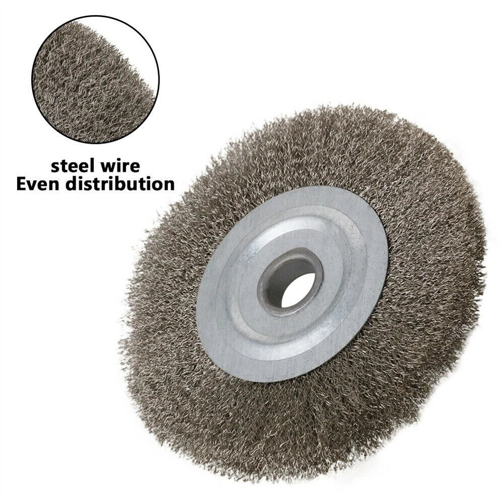 3'' Flat Crimped Stainless Steel Wire Wheel Brush for Angle Grinder 1/4'' Bore