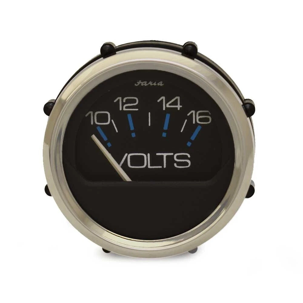Faria Boat Volt Gauge VP9203A - Chesapeake Black 10 - 16 Volts 2 Inch