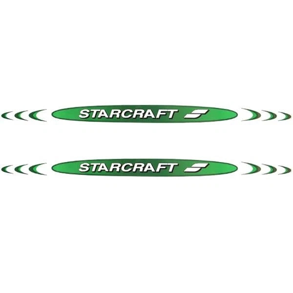 Starcraft Boat Graphic Decal - White Green Black 42 Inch (pair)