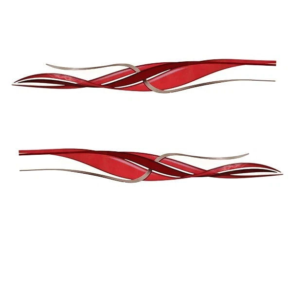 Lund Boat Cowling Graphic Decals 93570001 - Red Stickers (set of 2)