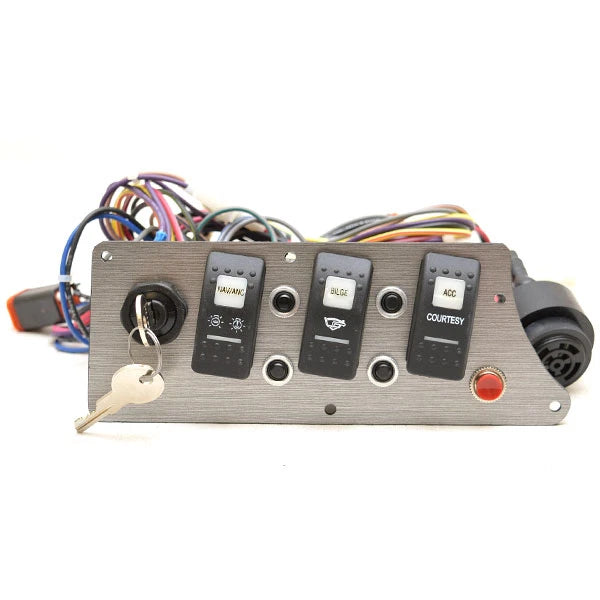 Larson Boat Ignition Switch Panel 2207-2165 - 7 3/4 X 3 Inch Gray
