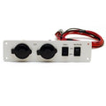 MasterCraft Boat Dash Panel 597690 - White Aluminum with 12V Outlets