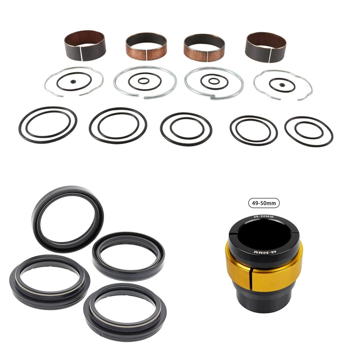 Complete Front Fork Rebuild Kit for Suzuki RMZ450 2015-2017 56- with Driver