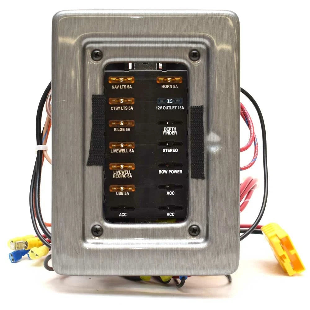 Lund Boat Fuse Block Panel 2355974 - Gray Plastic 14 Slot 7 5/8 X 5 1/2 Inch
