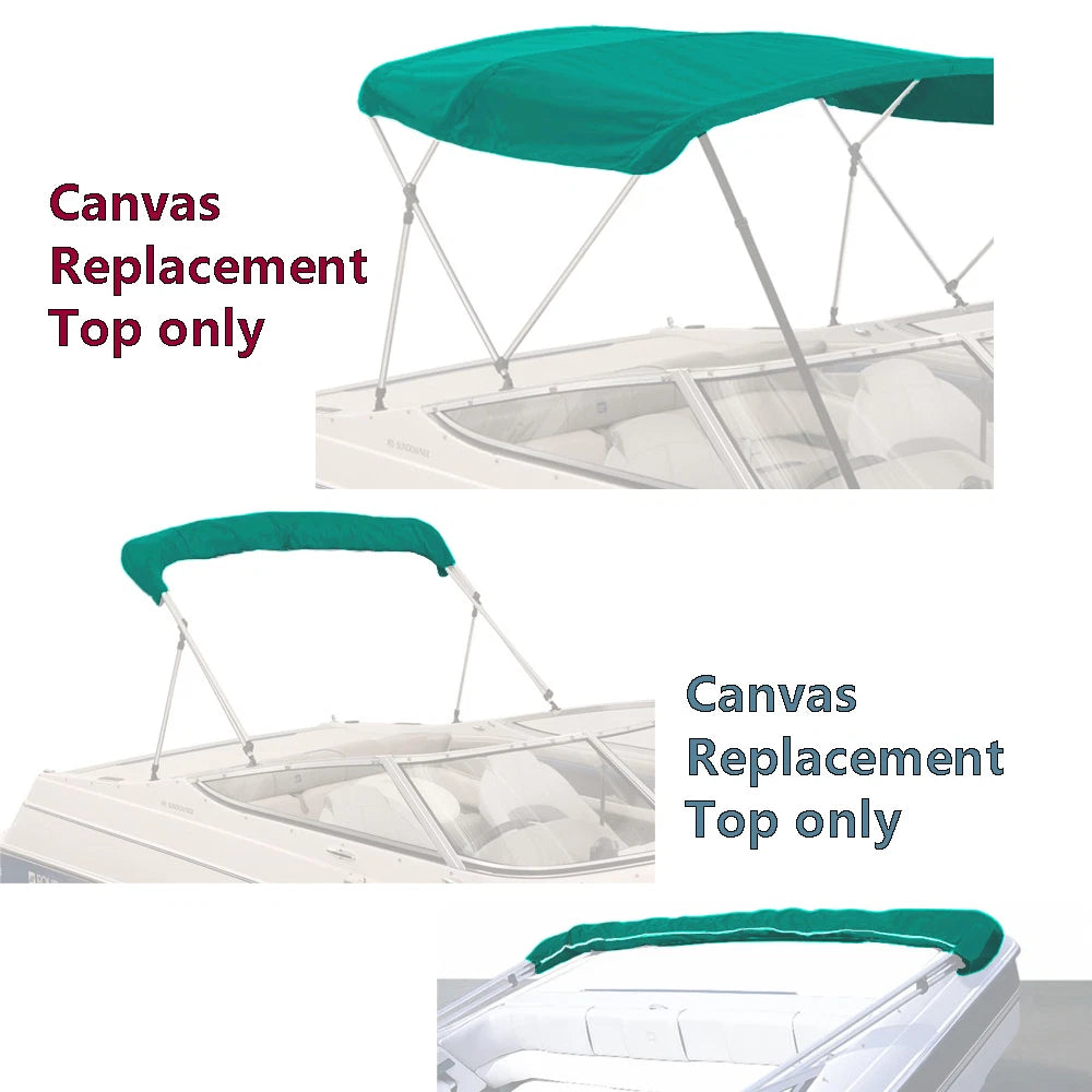 Bimini Top Boat Canopy Canvas Fabric Teal with BOOT FITS 3 BOW 72"L 61"-66"W 600D