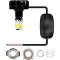 12V Motorcycle COB LED Headlight White 6 Sides Lights High Low Beam Strobe