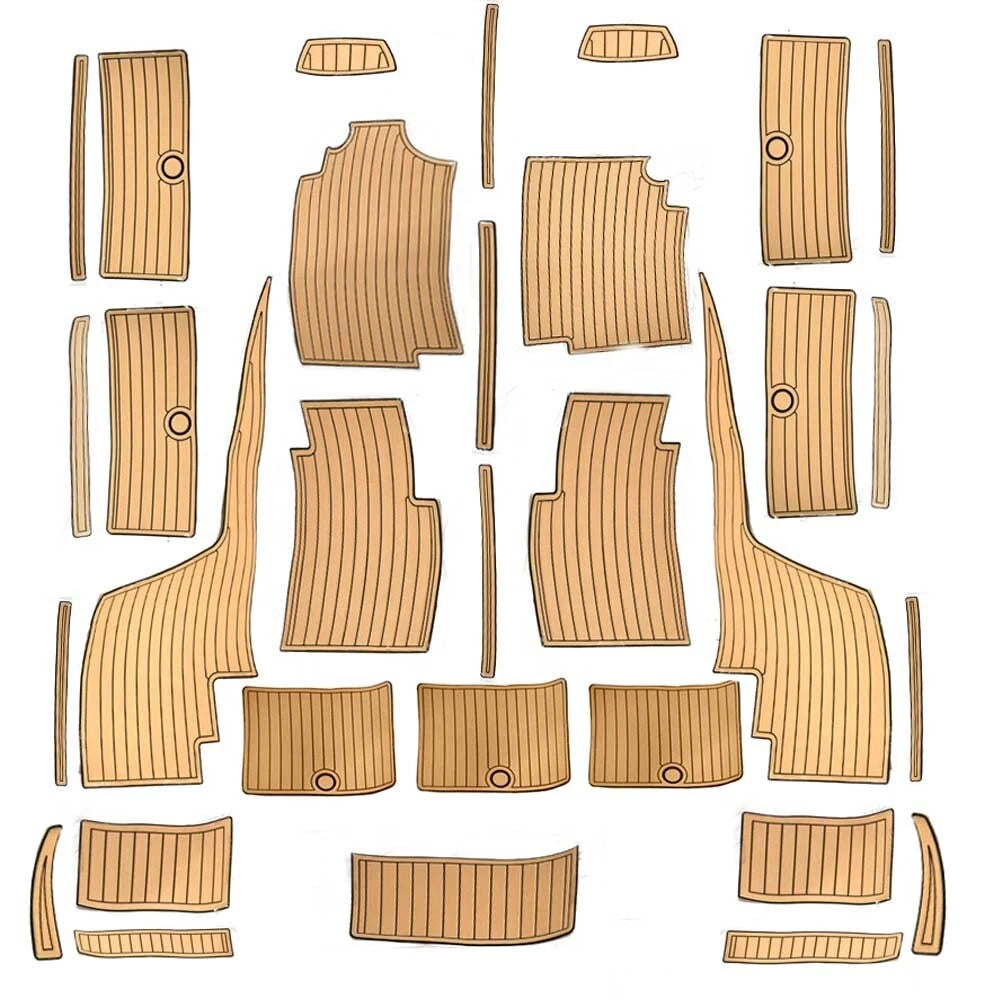 Fountain Boat Non Skid Mats 21040 - Tan Black Foam Rubber (31 PC)
