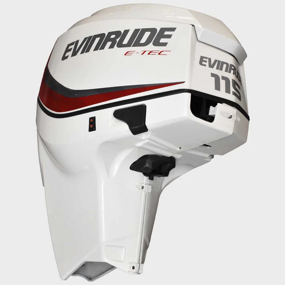 Evinrude Boat Outboard Motor Cowling - E-TEC 115 HP Engine Cover White Red