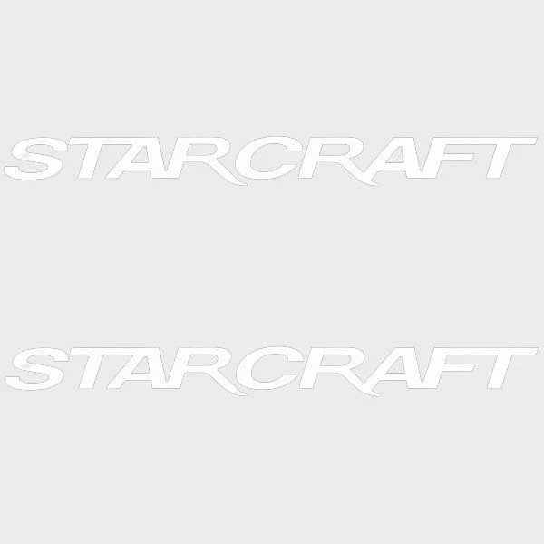 Starcraft Boat Logo Decal Stickers - 10 X 1 1/2 Inch White (pair)