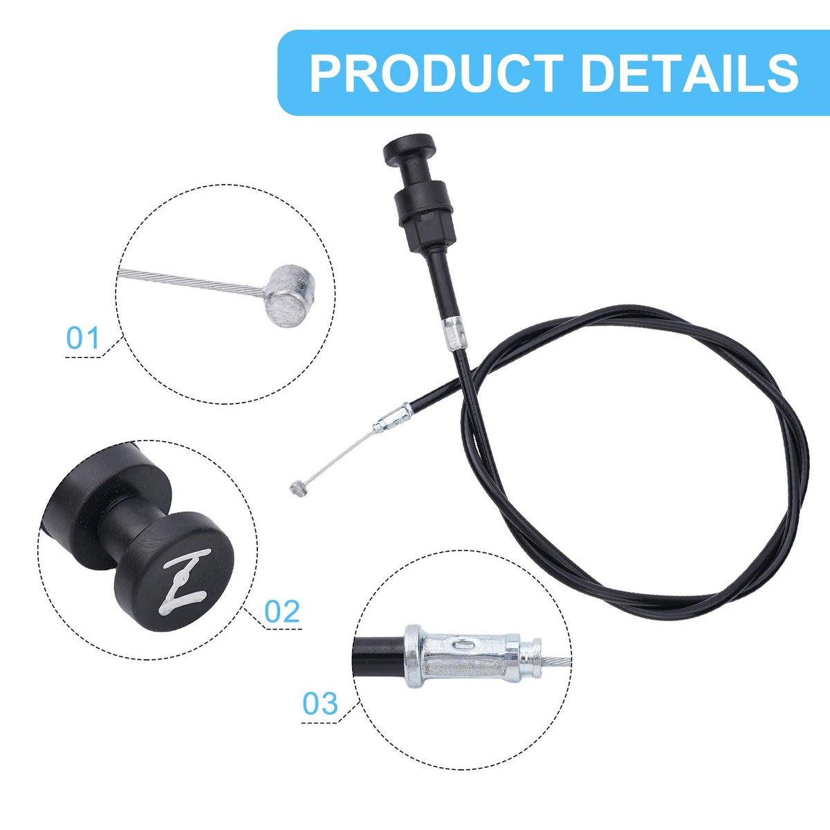 For ATV Black Push Pull Choke Cable 97cm for FourTrax 200 TRX200SX 2x4 Replace