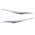 Blue Wave Boat Graphic Decal U25763-01 - Silver Stickers (set of 2)