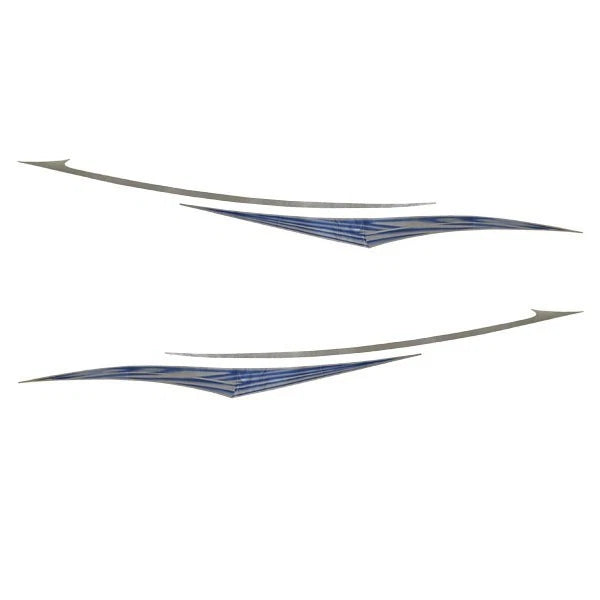 Blue Wave Boat Graphic Decal U25763-01 - Silver Stickers (set of 2)