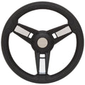 Gussi Boat Steering Wheel - Lowe 13 3/4 Inch Black Silver