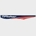 Fisher Boat Hull Graphic Decal 118953 - Blue Red Sticker (STBD)