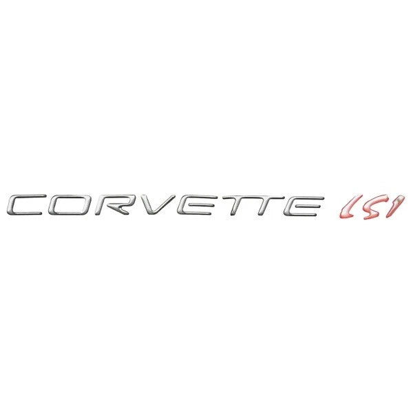 Malibu Boat Raised Decal - Corvette LS1 Silver Black Red 18 1/2 Inch