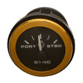 Teleflex Boat Synchronizer Gauge 63754F - 2 Inch Gold Black