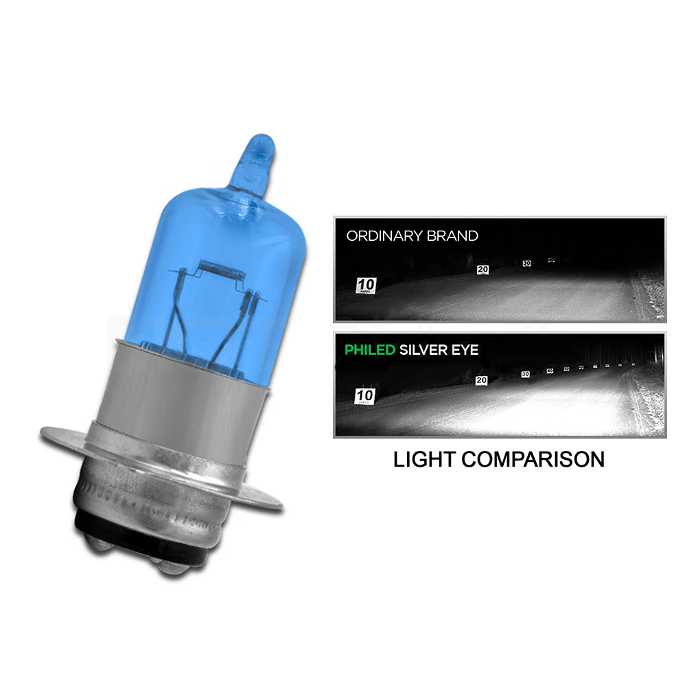 Halogen-Bulb 12V Bright H6 T19 P15D Motorcycle Headlight Bulbs Lamp