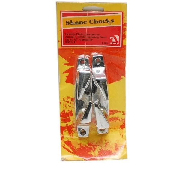 Attwood Boat Skene Chocks 8003-3 - 4 1/4 X 7/8 Inch Chrome (pair)