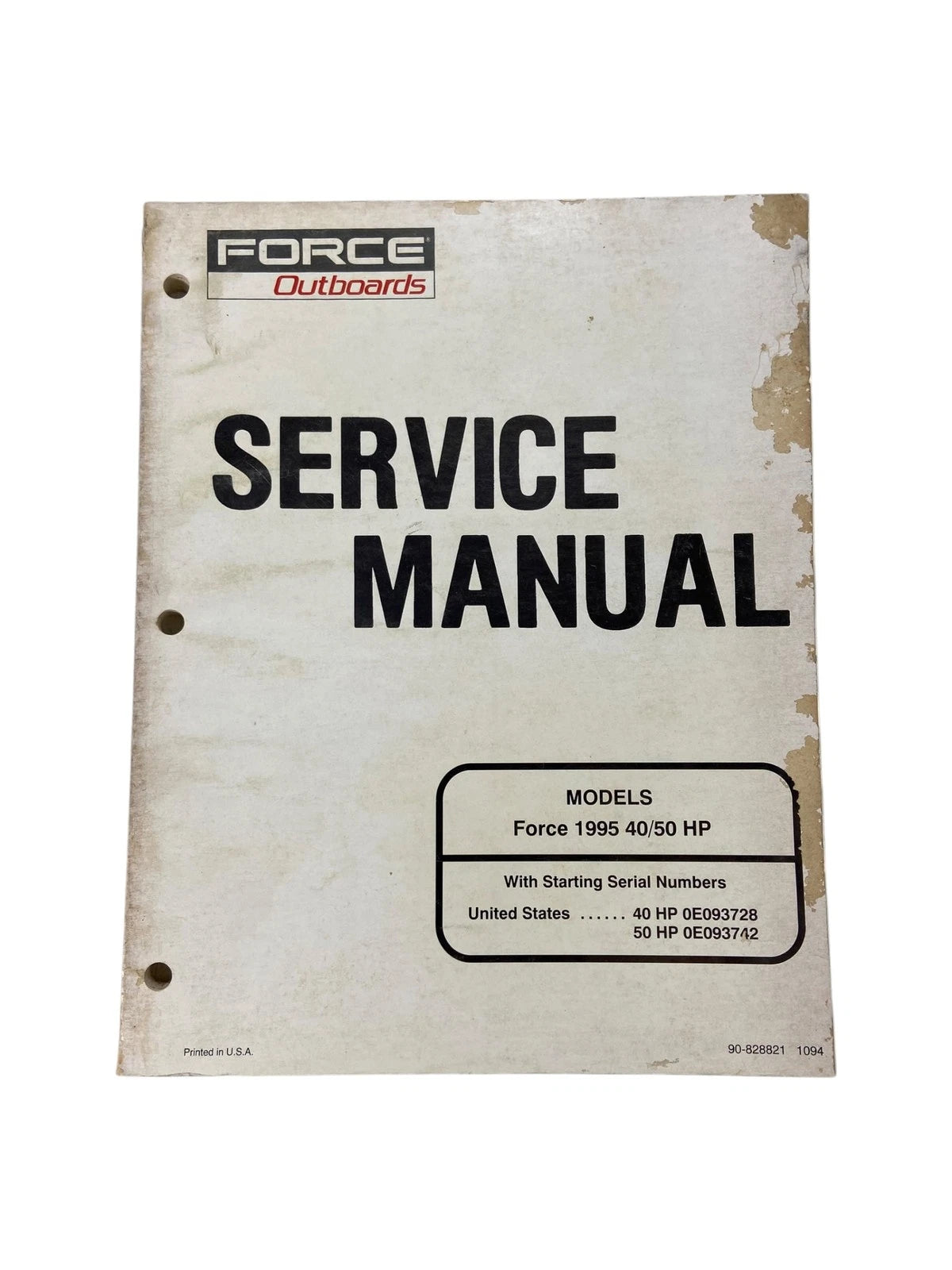Force Outboards Service Manual Models Force 1995 40/50 HP 90-828821 (1995)