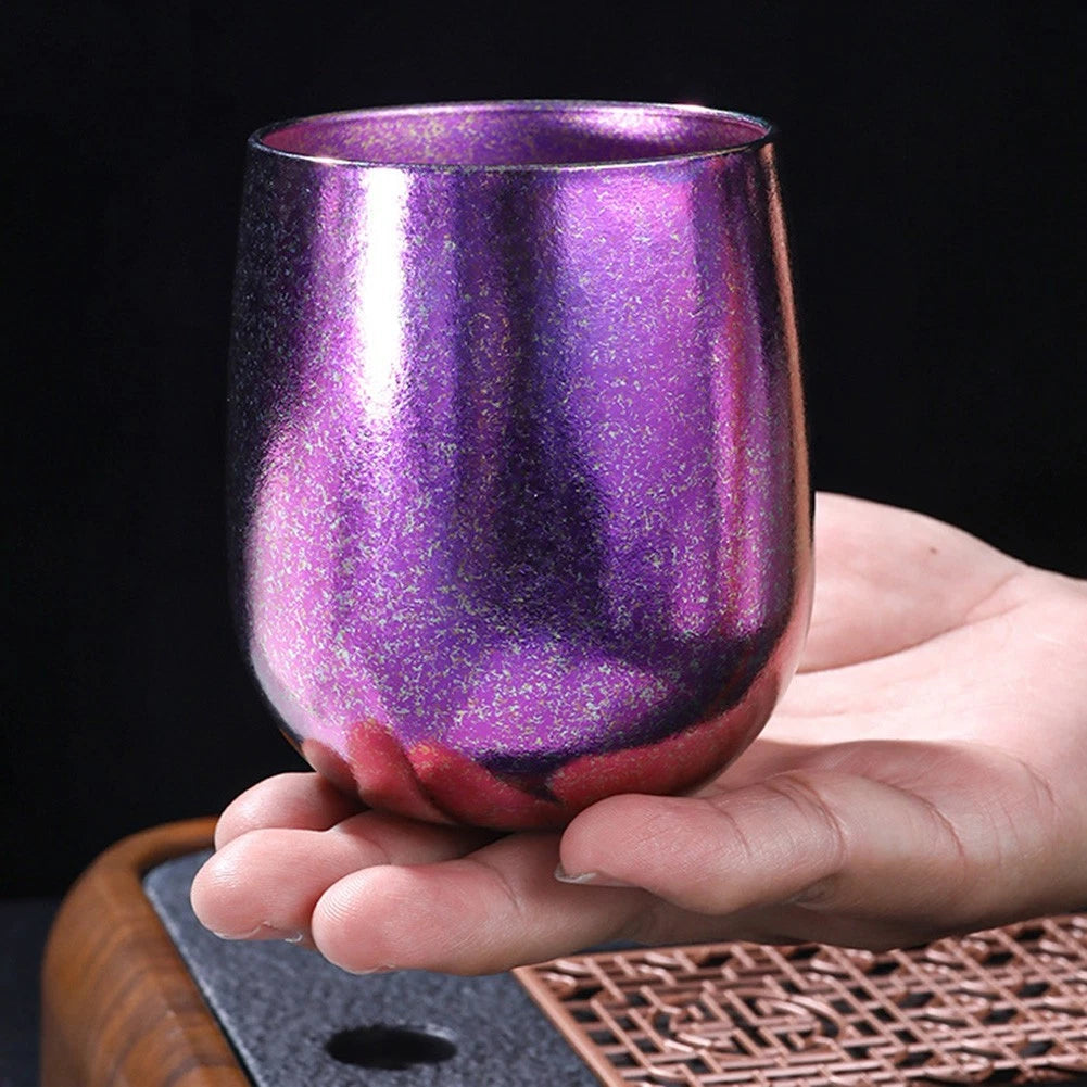 Insulated Titanium Drinking Cup 255ml Double Layer Mug for Camping and Picnics