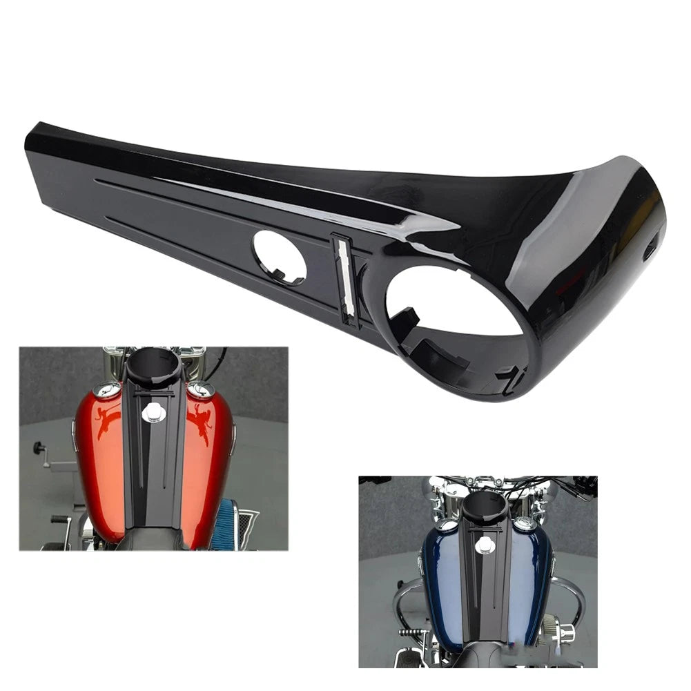 Dash Panel Gas Tank Fuel Cover Glossy Black for Harley Softail Fat Boy 2000-2017