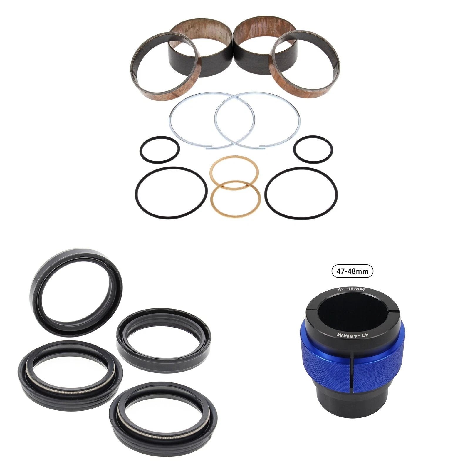 Complete Front Fork Rebuild Kit for KTM 250 EXC Racing 2004-2005 56- with Driver
