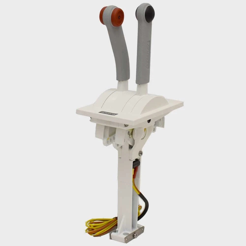 Uflex Boat Throttle Control B208 - Two Lever Top Mount White Gray Red